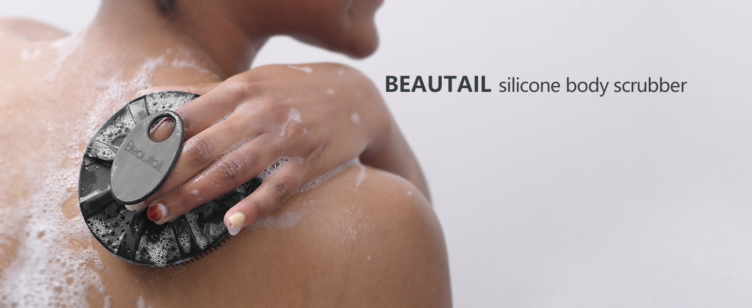 BEAUTAIL silicone body scrubber men women loofah bath accessories shower brush exfoliating brush