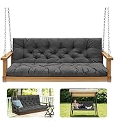 GPQAWER Porch Swing Cushions,Outdoor Cushions 3 Seater Replacement with Backrest, Waterproof Thic...