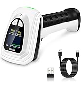 KUIIYER 1D QR 2D Barcode Scanner, Bluetooth Wireless Bar Code Scanners with Setting Keypad &amp; LCD ...