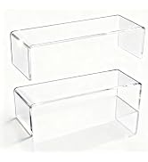 MVRPOWER 2-Pack Acrylic Medicine Cabinet Organizer, 11.4x3x3.7in Clear Bathroom Shelves with 2 No...