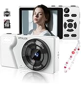 Vitaler Digital Camera with Front Rear Lens, Autofocus 64MP 4K Camera for Photography with 32GB C...