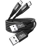 USB C Cable Fast Charging 6FT, 2Pack USB A to USB C Cable for CarPlay, Durable Braided USB Type C...