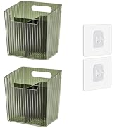 Set Of 2 Storage Organizer Bins Wall Mounted Shower Caddy, Bathroom shelves Stackable Clear Plast...