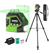 Laser Level with Tripod 60 Inch, Huepar Self Leveling Laser Level with 2 Plumb Dots -Green Cross ...