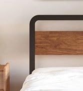 Lutown-Teen 12 Inch Twin Bed Frames with Wooden Headboard and Footboard, No Box Spring Needed, He...