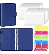 Antner A6 Budget Binder with Zipper Cash Envelopes for Money Organizer &amp; Budgeting, PU Budget Pla...