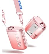 JISULIFE Portable Necklace Fan with 100 Speeds, 40000RPM, Digital Display, 4500mAh Personal Waist...
