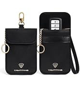 Faraday Pouch for Car Keys (2 Pack), Suede Leather Faraday Bag for Key Fob with Wristband, Car RF...