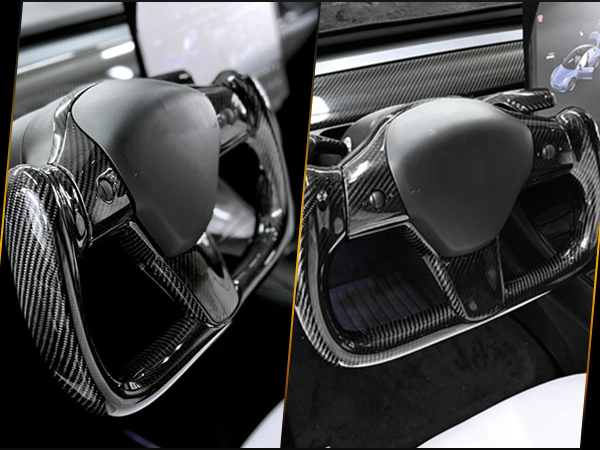 Yoke Steering Wheel for Model 3/Y-2017-2023 Personalized, Modified Real Carbon Fiber Steering Wheel