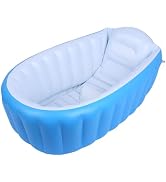 Kisangel Inflatable Bathtub Baby Bathtub Foldable Tub Baby Shower Tub Inflatable Bath Tub for Bab...