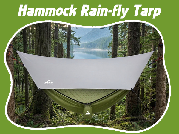 CROSSHIP Camping Hammock with Mosquito Net with Built-in Underquilt &amp; Hammock Rain Fly Tarp