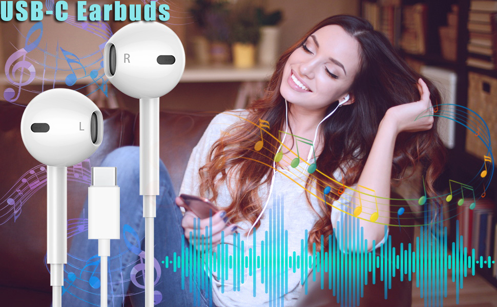 USB C Headphones for iPhone 16 15