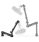 CAHAYA Mic Boom Arm Stand - Low Profile Adjustable Microphone Arm Desk Stand with 3.5" Extension ...