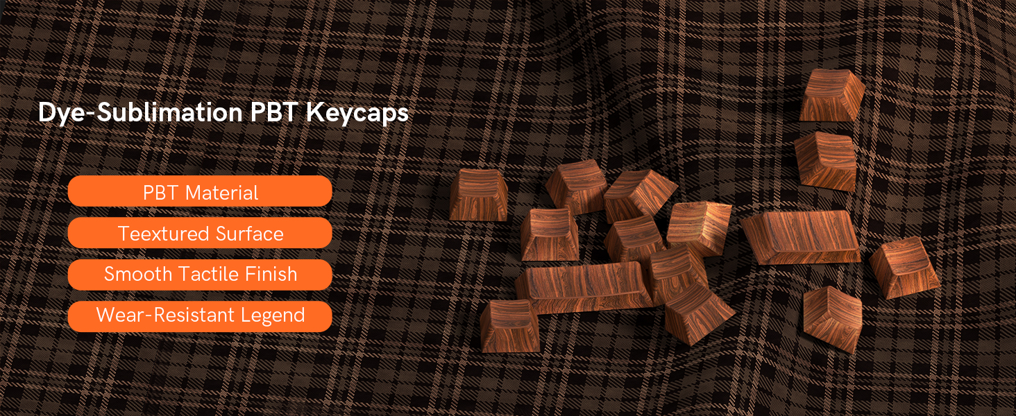 Dye - Sublimation PBT Keycaps, which are made of PBT material, have a textured surface