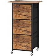 MAHANCRIS 3 Drawer File Cabinet, Vertical Filing Cabinet with Wheels, Printer Stand with Non-Wove...