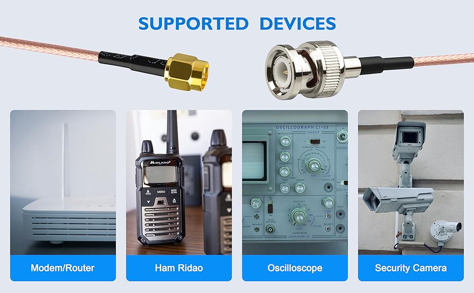 RG316 coaxial cable bnc to sma connetctors sma to bnc cable sma to bnc adapter 