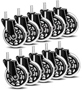 TESUMI Office Chair Wheels Replacement Heavy Duty Rubber Desk Chair Casters Safe for Hardwood Flo...