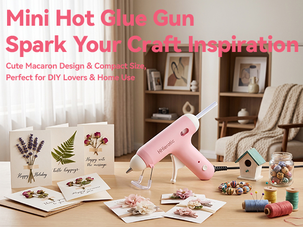 Mini Plug-in Hot Glue Gun with 20 Pcs 7mm Glue Sticks for DIY Crafts