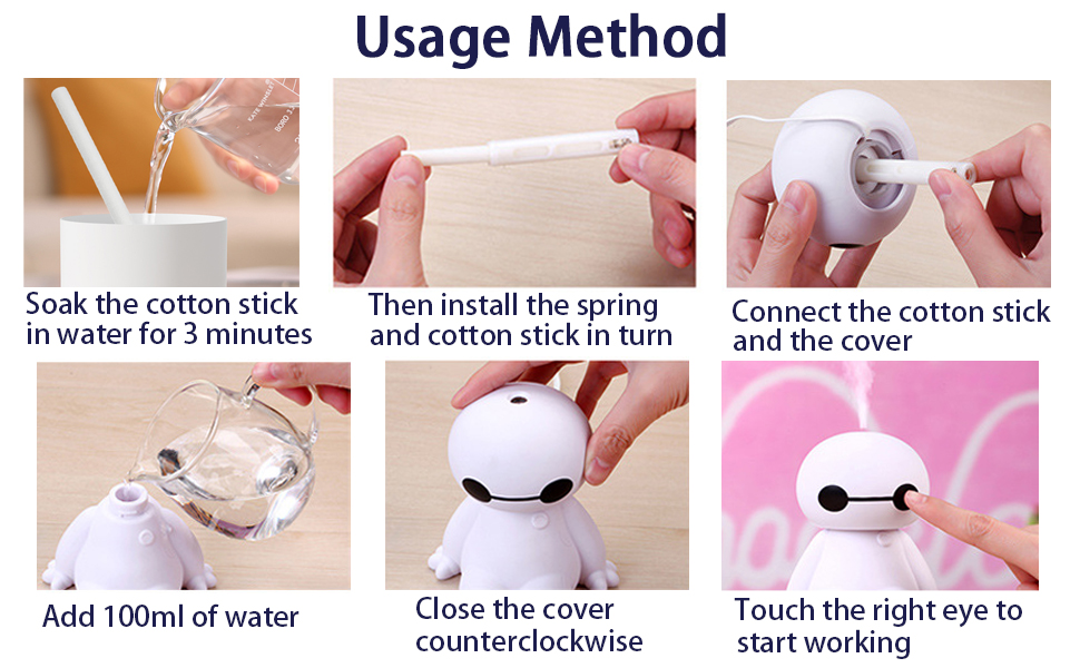 Personal Humidifier Air Moisture Diffuser Small Cool Mist Humidifier for Desk Animal Humidifier