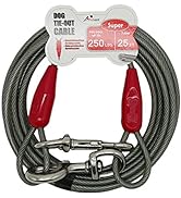 Petest 25ft Tie-Out Cable with Crimp Cover for Super Dogs Up to 250 Pounds