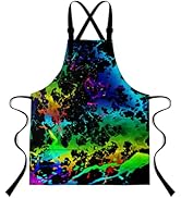LshyMn Graffiti Apron Rainbow Graffiti Worker Apron Retro Hip Hop Elements Color Graffiti Paint P...