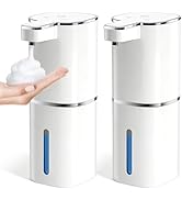 RYTOXILO Automatic Foaming Soap Dispenser Touchless, 2 Pack White Auto Foam Soap Dispensers for B...