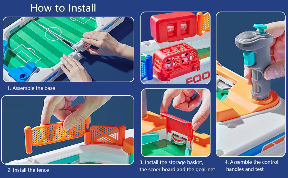 The tabletop football game Assemble Steps
