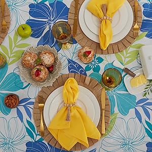 DII Tropical Vinyl Tablecloth top view