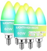 Lightinginside Matter E12 LED Bulb, Smart Light Bulbs 6 Pack 60W Equiv., Compatible with Alexa/Ap...