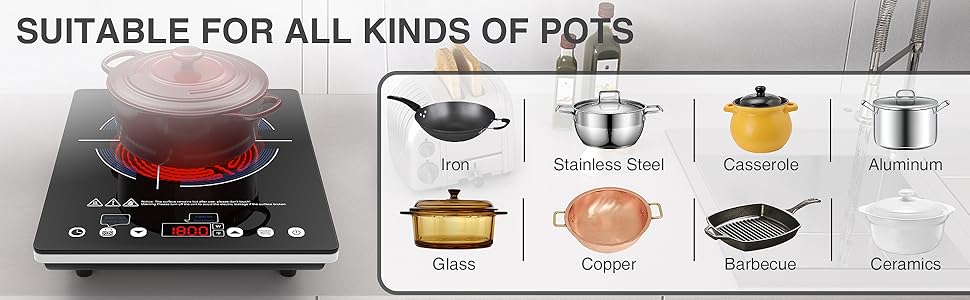 electric cooktop single burners