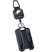 LIUGX Badge Holder with Airtag Retractable Keychain, Heavy Duty Airtag Holder/Case, Durable ID Ca...