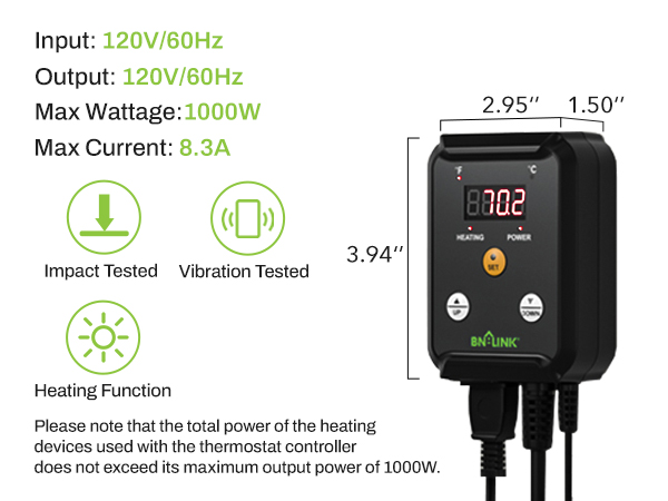 seedling heat mat thermostat