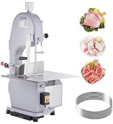 Commercial Electric Meat Bandsaw, 1500W Stainless Steel Countertop Bone Sawing Machine, Workbeach...