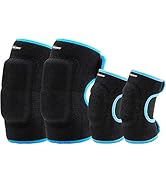 EULANT Adjustable Soft Elbow Pads and Knee Pads for Kids, Child Protective Pad Sets for Bicycle R...