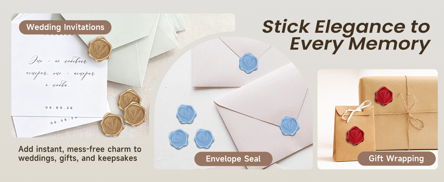 Heart Wax Seal Stickers