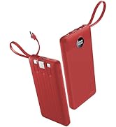 Coowisty Portable Charger Power Bank, External Battery Pack with Cords Wires, Light 10000mAh Trav...