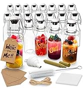Nevlers 20 Pack 4oz Swing Top Glass Bottles | Round Flip Top Glass Bottle | Small Glass Bottles w...