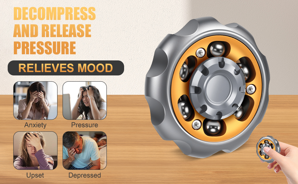 Creative stress relief toys, fingertip spinners, stress relief gadgets for anxious adults.
