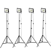 LIVOWALNY 11000 lm LED Work Lights with Stand Pack of 4, 110W Adjustable Head Tower Light with 13...