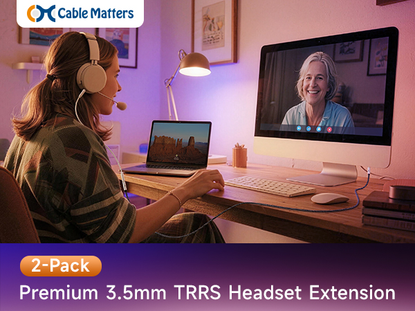 Cable Matters 3.5mm Audio Cable 2-Pack – Male to Male Aux Cord for Car, Phone, and Speakers