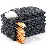 6-Pack Soap Pocket Exfoliating Soap Saver Pouch, Body Scrubber Rough Sponge Exfoliator for Bath o...