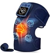 KingPavonini Wireless Knee Massager for Pain Relief, Newly 4 Motors, Heated Knee Brace Massager w...