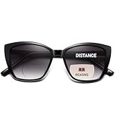 PUBOWT Bifocal Reading Sunglasses for Women Oversized Cat eye Fashion Sun Reader Spring Hinge Eye...