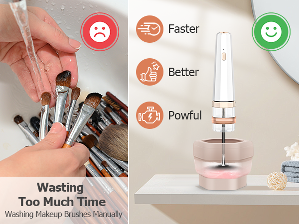 Electric makeup brush cleaner machine make up brush cleaner women foundation brush cleaner holder 