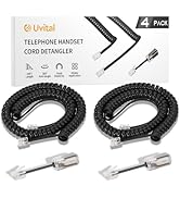 Uvital Phone Handset Cord Detangler for Desk Phone, RJ9 2Pack 10FT Landline Telephone Cord(Coiled...