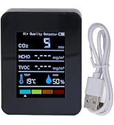 Black Co2 Carbon Dioxide Detector LCD Tvoc Hcho Temperature Humidity Air Quality Monitor Meter Te...
