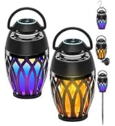 Upgraded Outdoor Bluetooth Speakers, Portable Speaker Waterproof IPX6 with LED RGB Flame Lights, ...