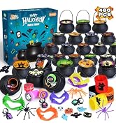 SpringFlower 480 PCS Halloween Party Favors Bulk For Kids, 60 Pack Prefilled Witch Cauldrons Witc...