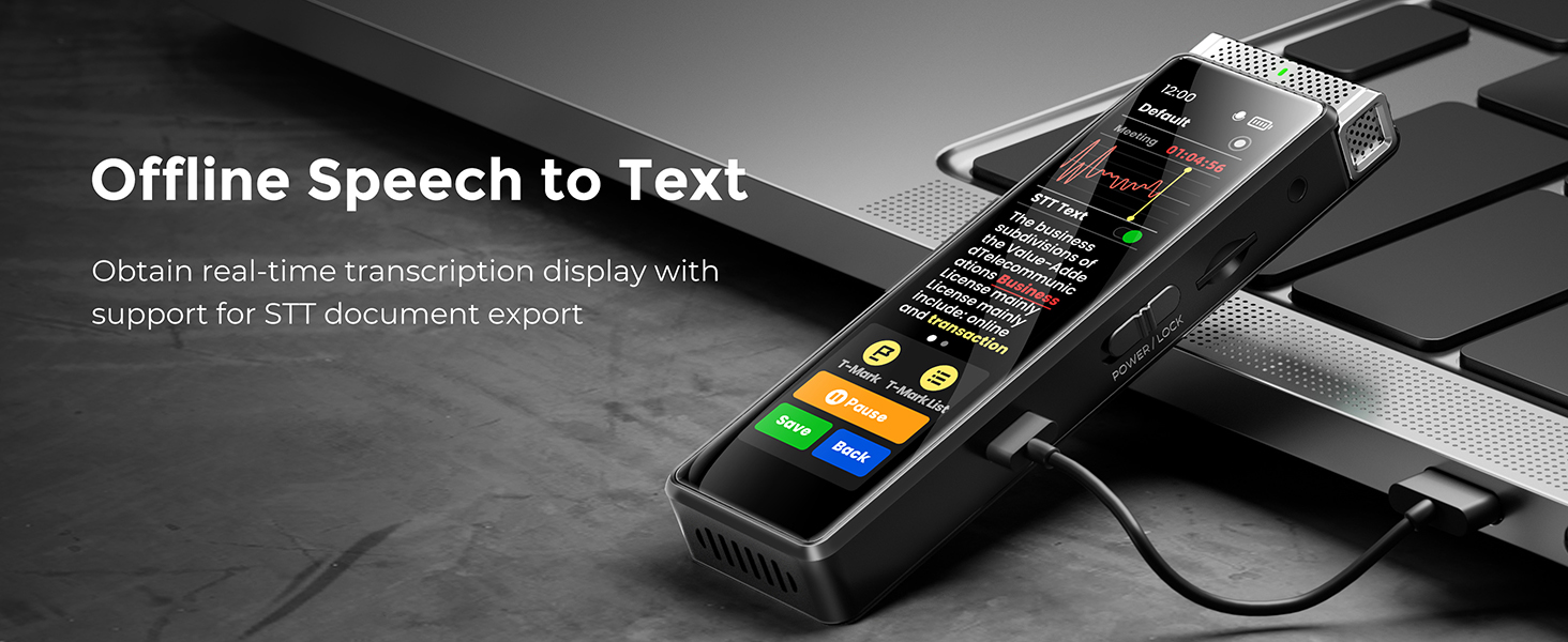 audio recorder intelligent speech-to-text function