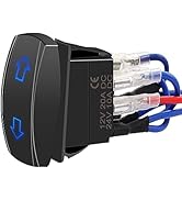 Hmknana Momentary Polarity Reverse Switch DC 12V 10A DPDT 7Pin 3 Position (ON)-OFF-(ON) Blue LED ...